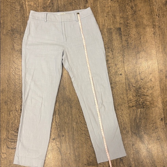Club Monaco Soft Light Blue Cropped Textured Ankle Pants - Picture 10 of 10